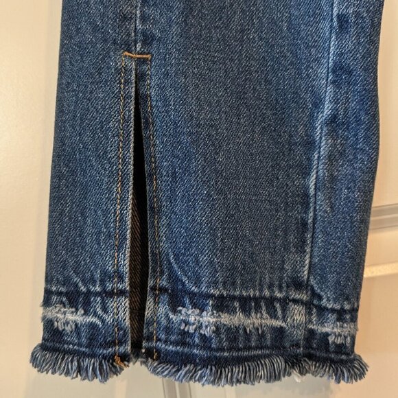 Kancan Medora 90's Straight leg Jeans Women 7/27 Hi-Rise Denim Raw Slit Leg Hem - Picture 9 of 16